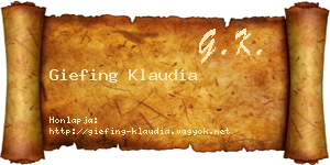 Giefing Klaudia névjegykártya