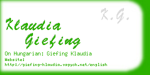 klaudia giefing business card